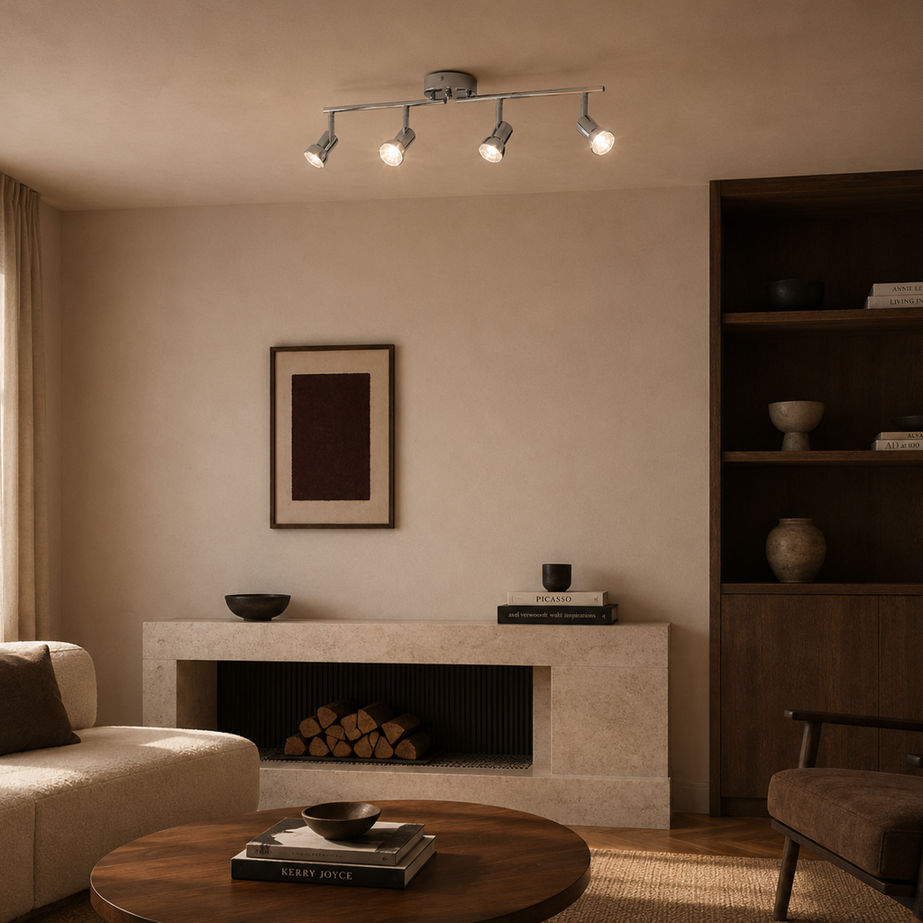 LED Ceiling Spotlight - Foldable 4-Head Bar