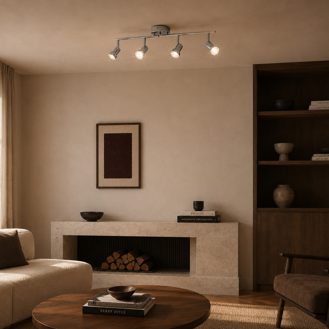 LED Ceiling Spotlight - Foldable 4-Head Bar