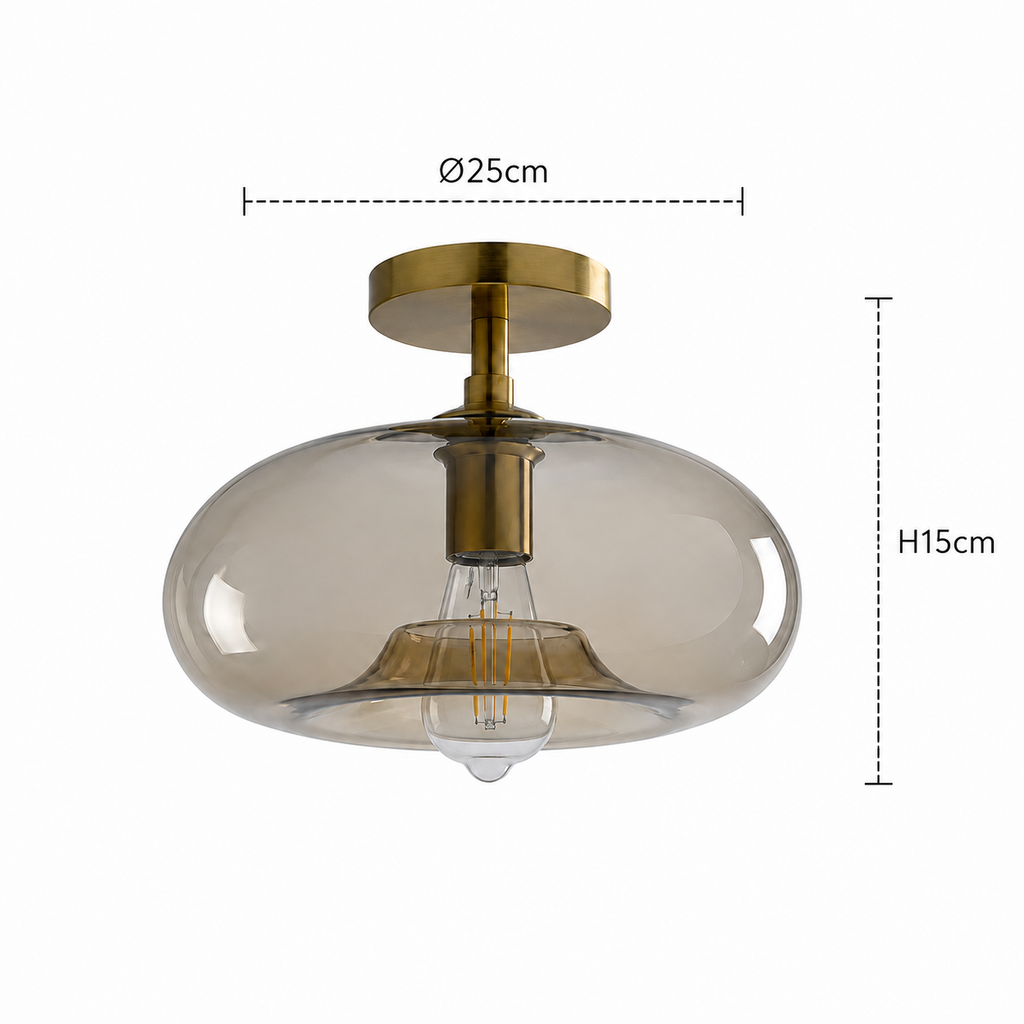 Glass LED Ceiling Light - Minimalist Flush Mount