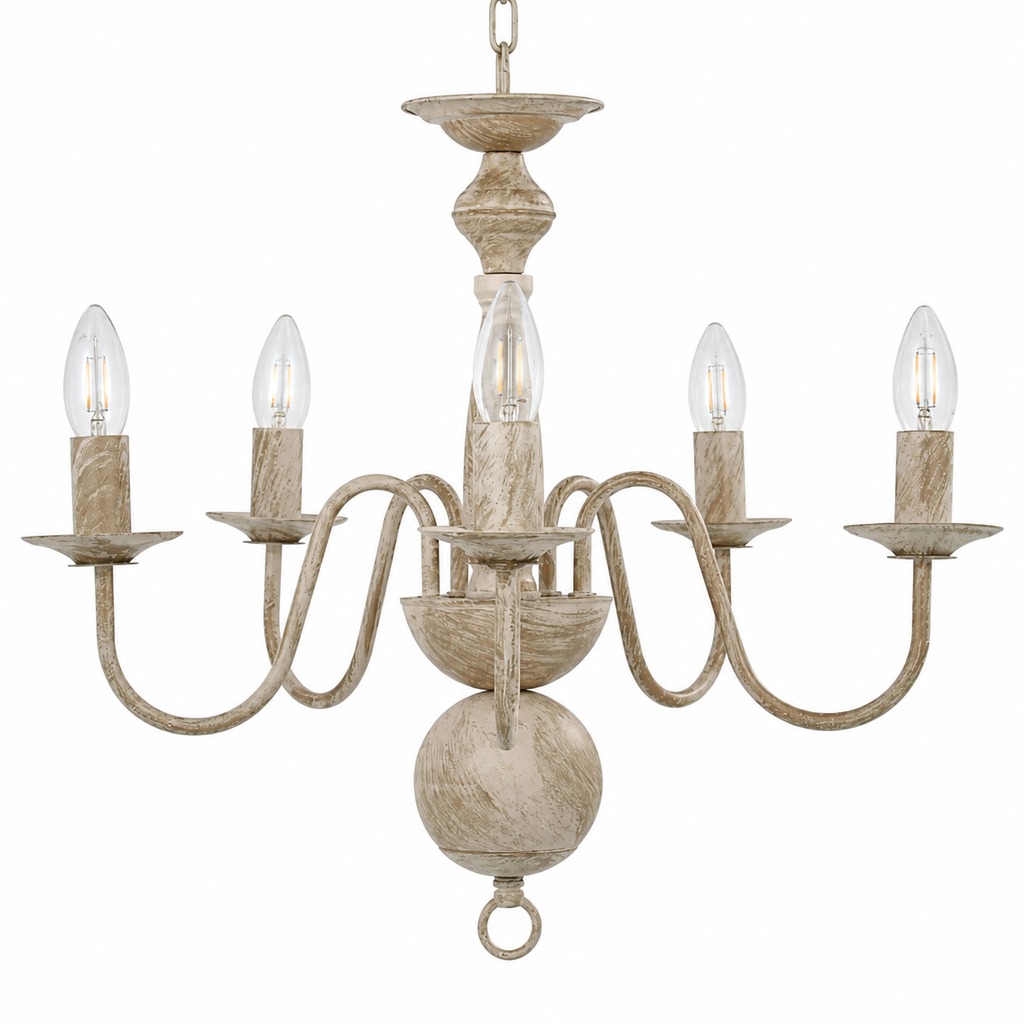 French Chandelier - Antique 5-Light Dining Room Ceiling Light
