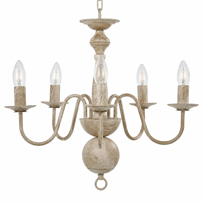French Chandelier - Antique 5-Light Dining Room Ceiling Light