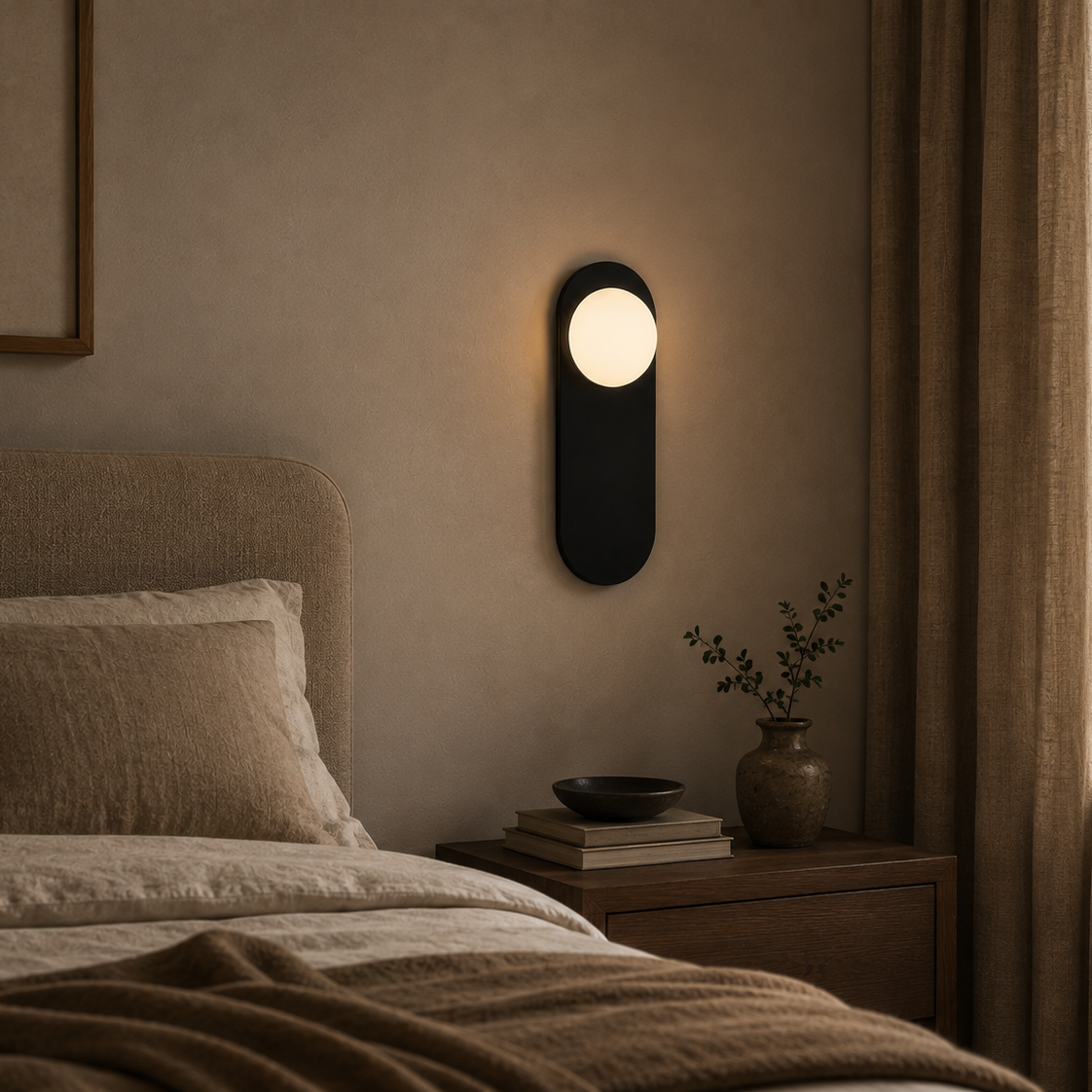 Oval Plate Wall Light - Globe LED Sconce