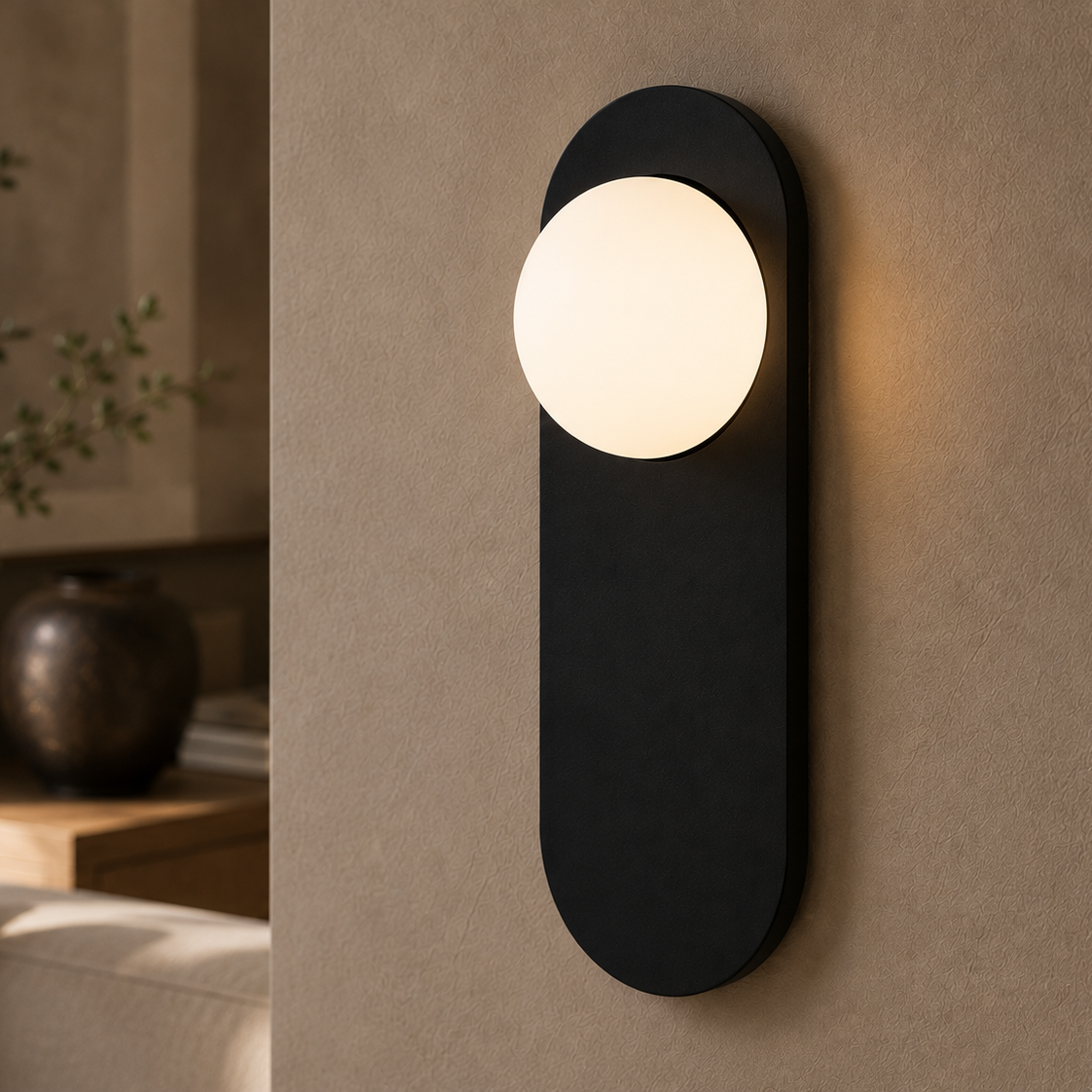Oval Plate Wall Light - Globe LED Sconce