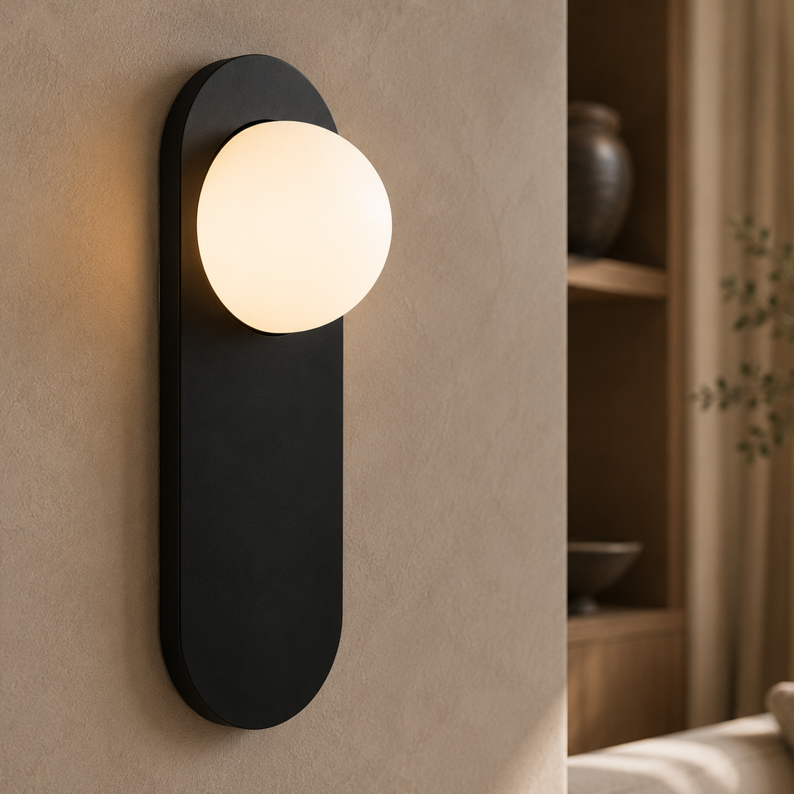 Oval Plate Wall Light - Globe LED Sconce