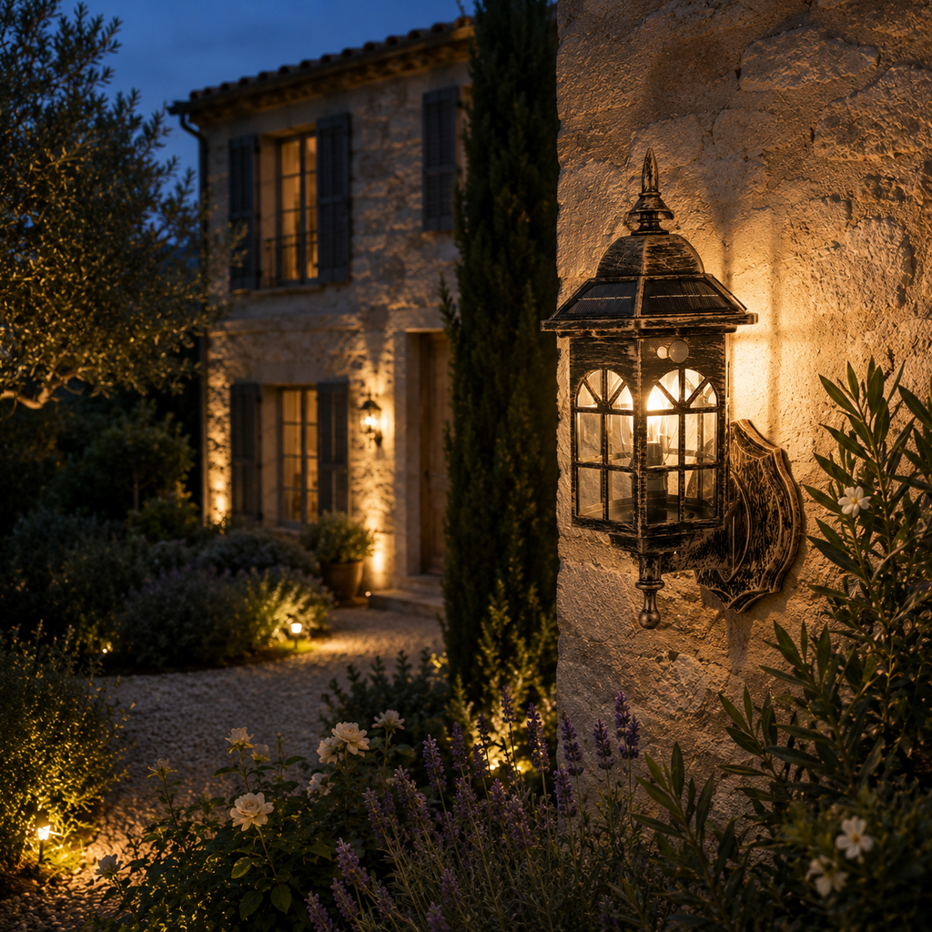 Solar Wall Light - Retro Outdoor Induction Garden Lantern