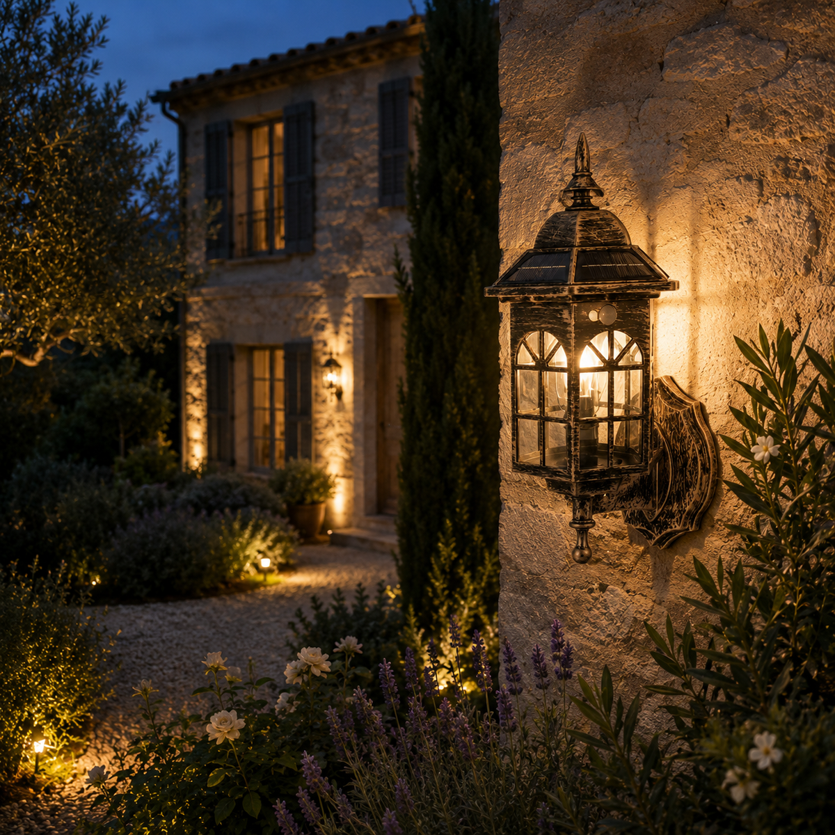 Solar Wall Light - Retro Outdoor Induction Garden Lantern