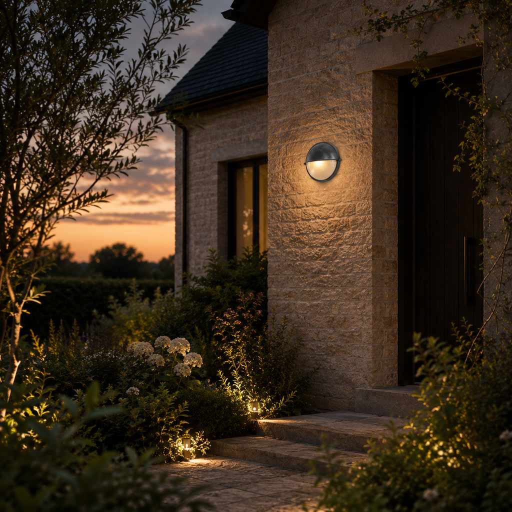 Outdoor Wall Light - French Retro Courtyard Lantern Round Style