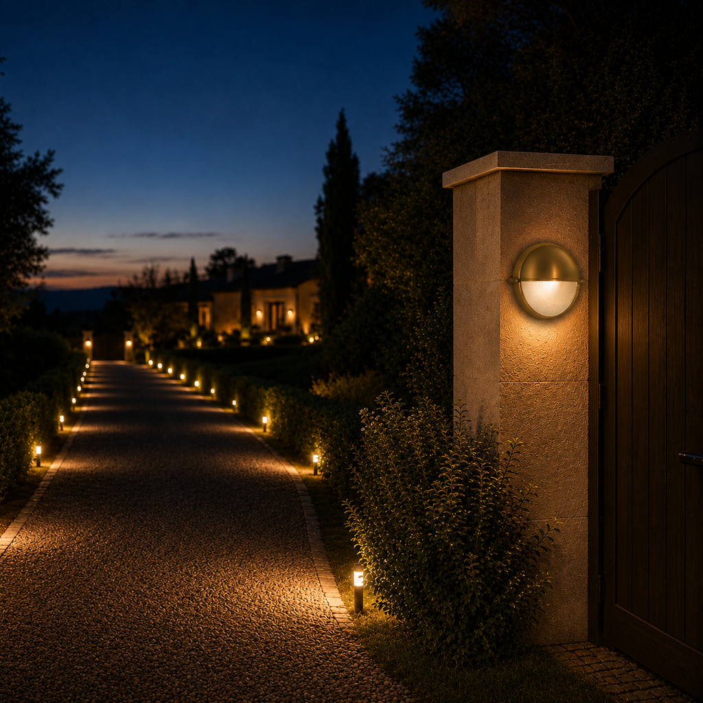 Outdoor Wall Light - French Retro Courtyard Lantern Round Style