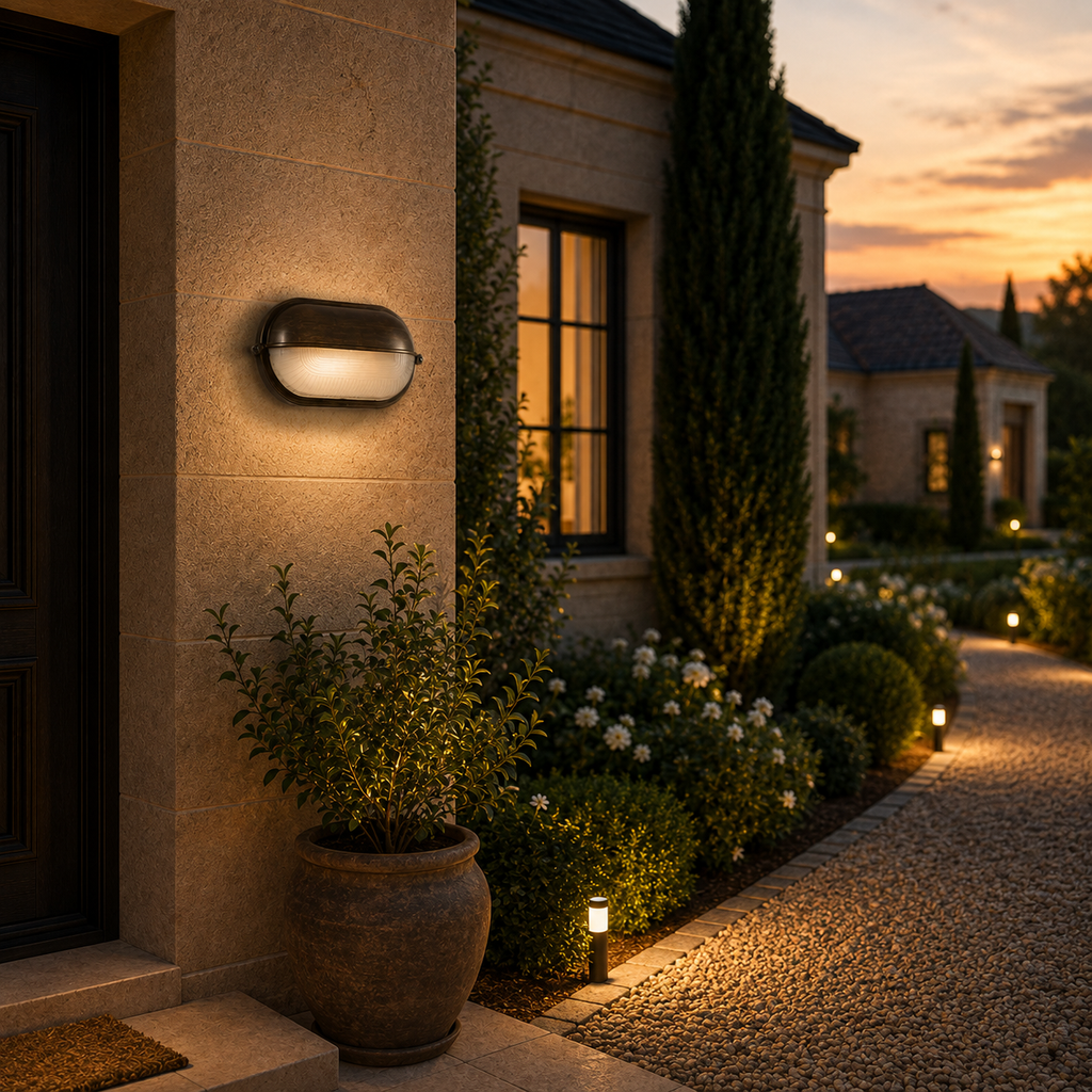 Outdoor Wall Light - French Retro Courtyard Lantern Oval Style