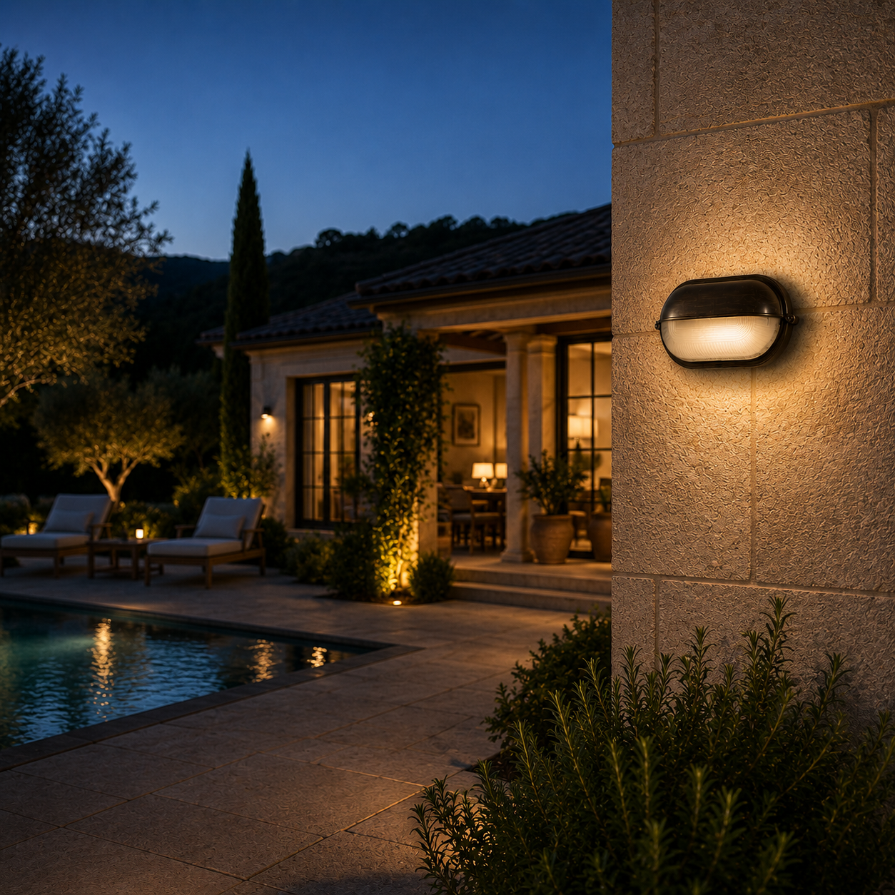 Outdoor Wall Light - French Retro Courtyard Lantern Oval Style