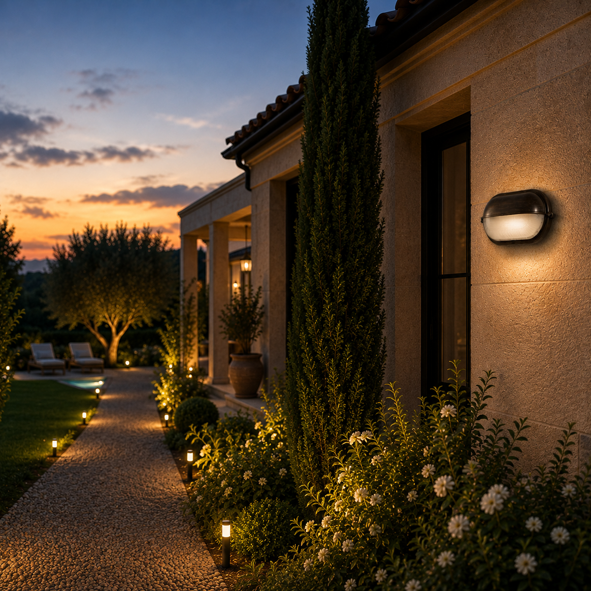 Outdoor Wall Light - French Retro Courtyard Lantern Oval Style