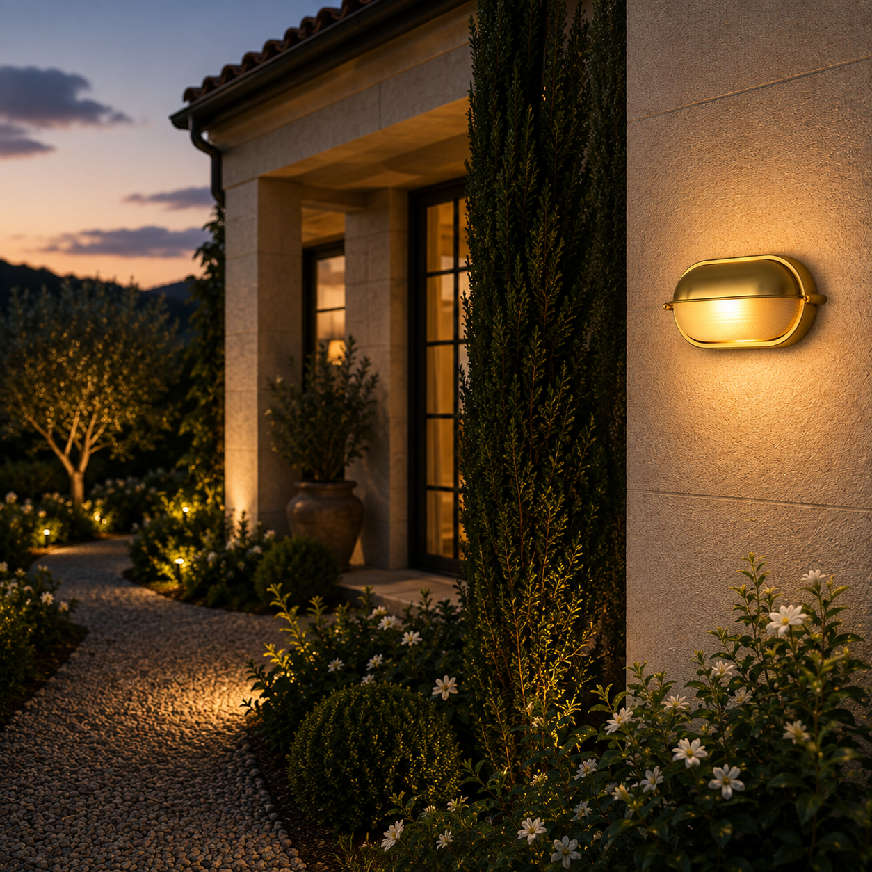 Outdoor Wall Light - French Retro Courtyard Lantern Oval Style