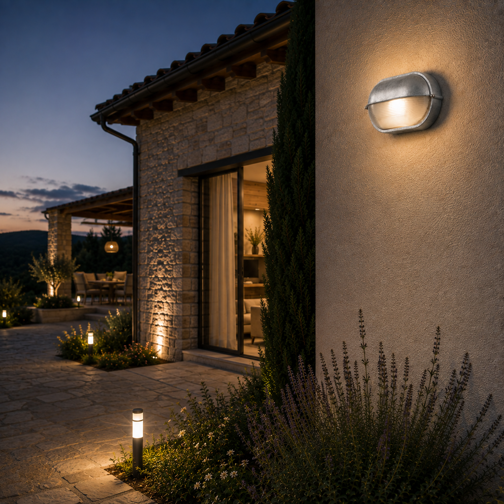 Outdoor Wall Light - French Retro Courtyard Lantern Oval Style