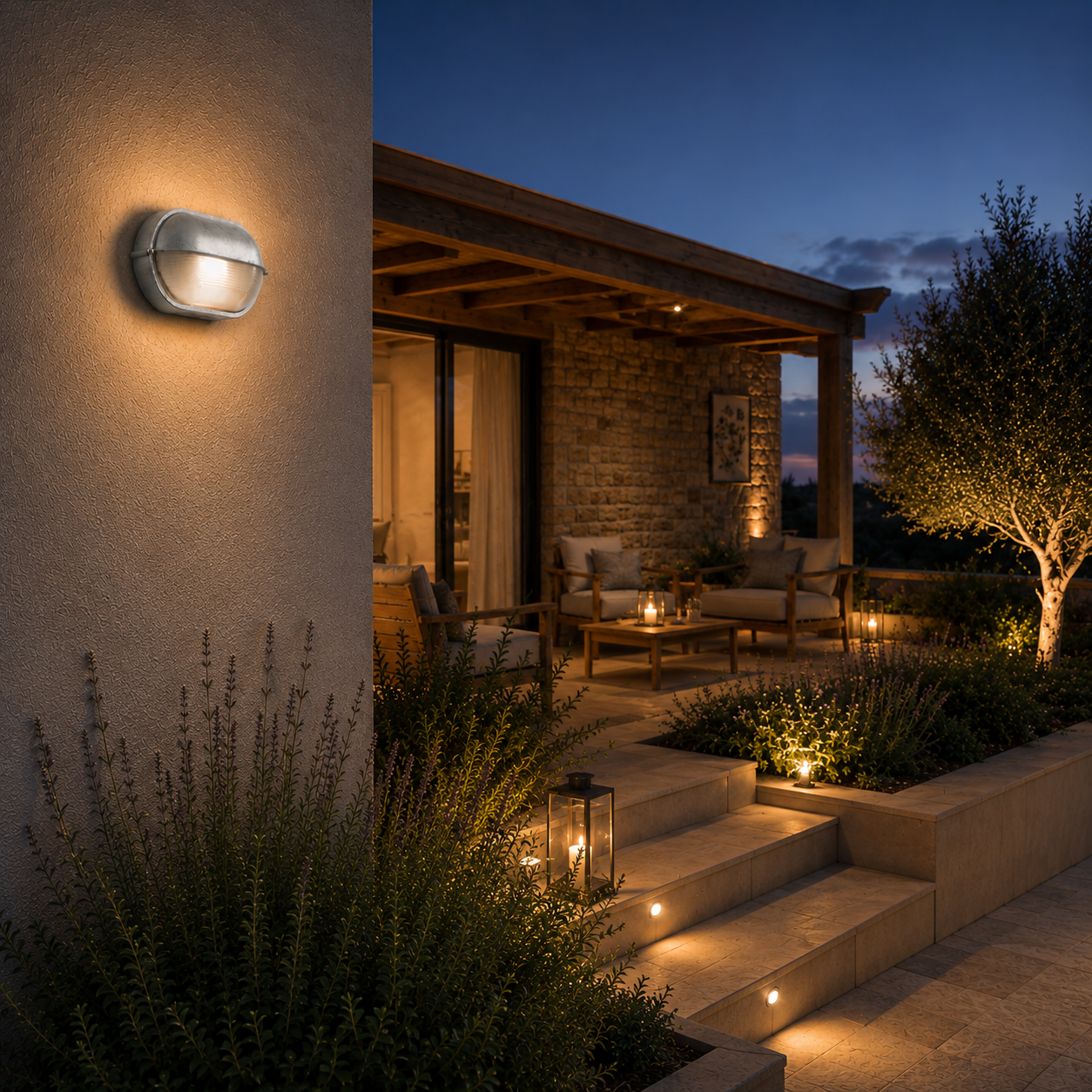 Outdoor Wall Light - French Retro Courtyard Lantern Oval Style