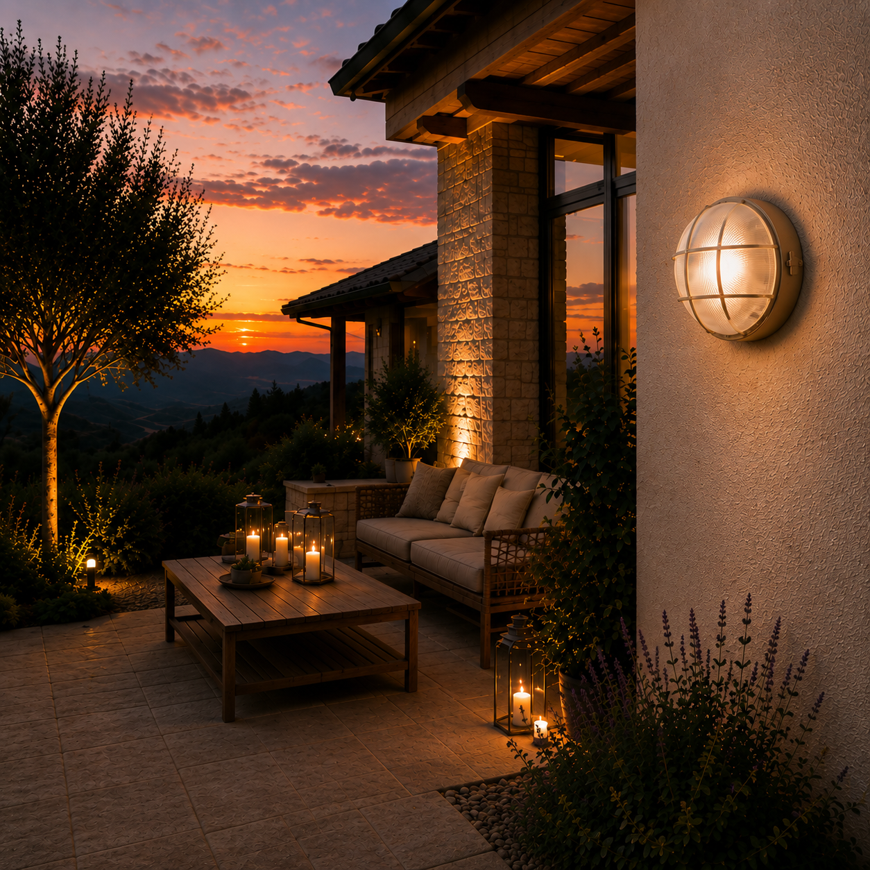 Outdoor Ceiling Light - Vintage Glass Porch Lantern