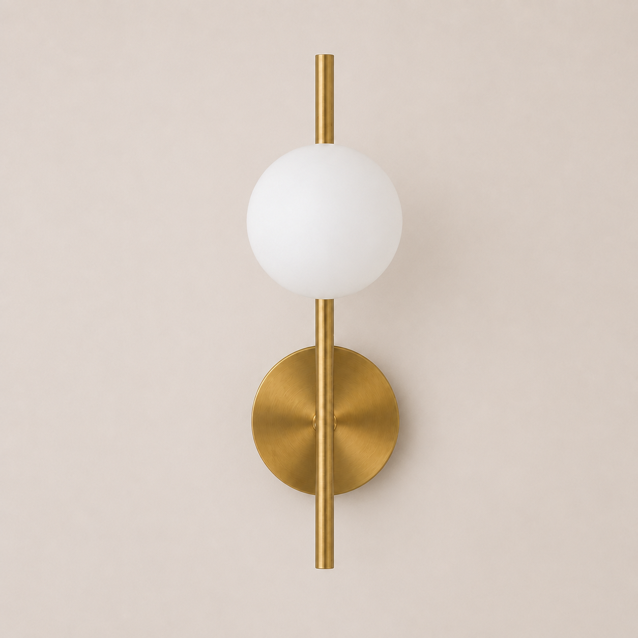 Glass Ball Wall Light - Gold Milky Bedside Sconce