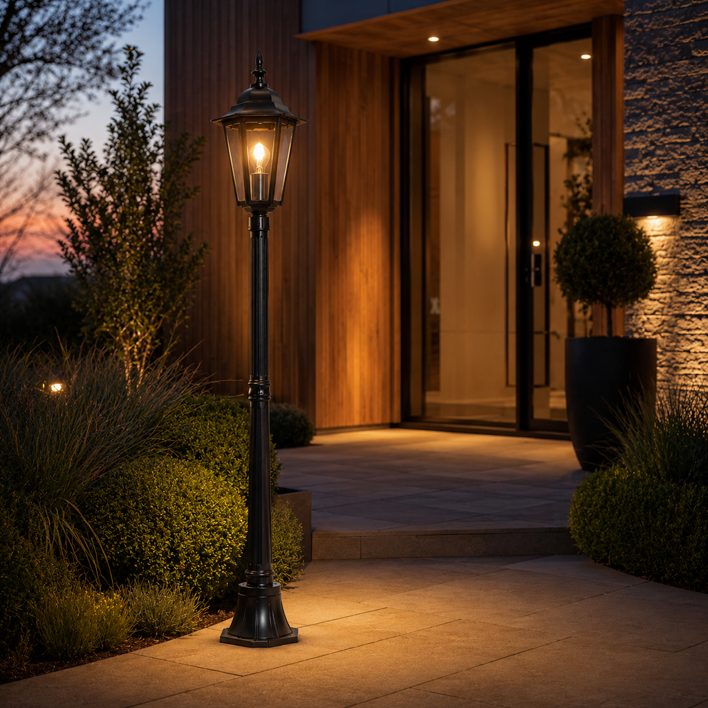 Garden Post Light - Retro Lawn Lamp - 1.8m