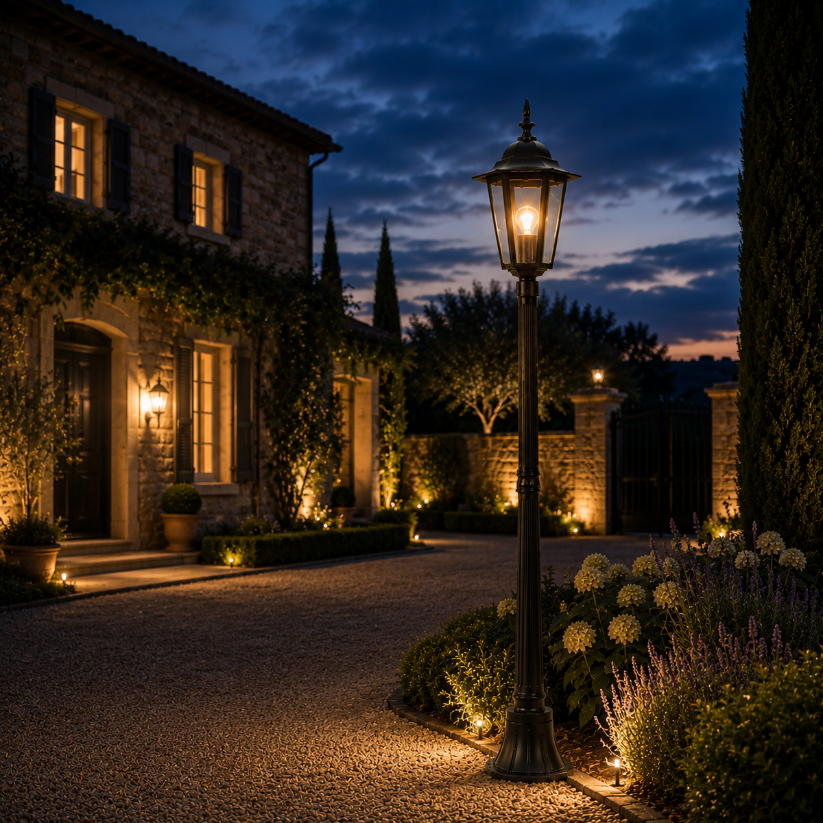 Garden Post Light - Retro Lawn Lamp - 1.8m