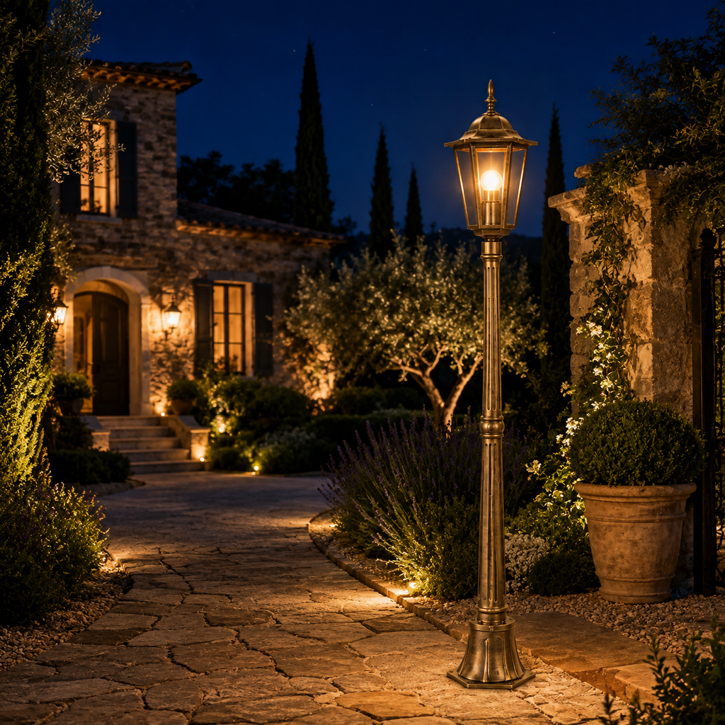 Garden Post Light - Retro Lawn Lamp - 1.8m