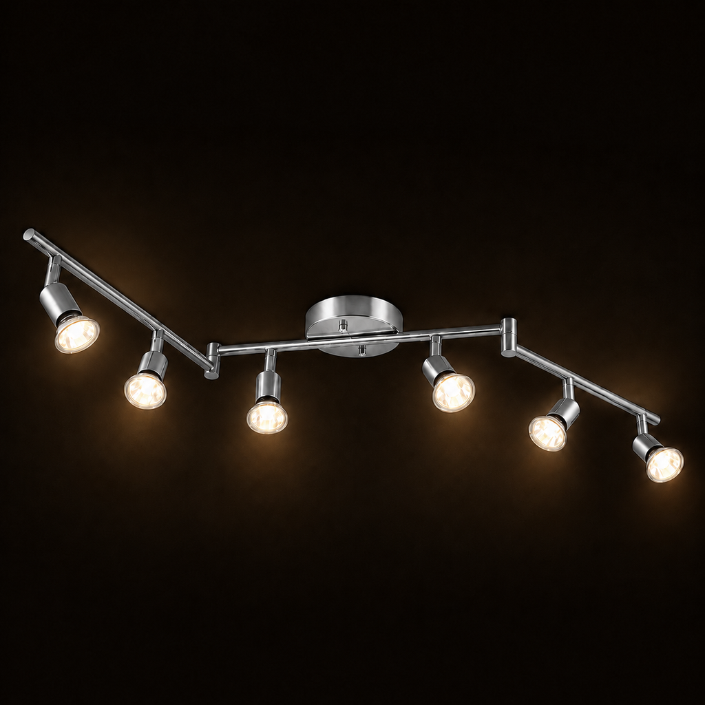 LED Ceiling Spotlight - Foldable 6-Head Bar