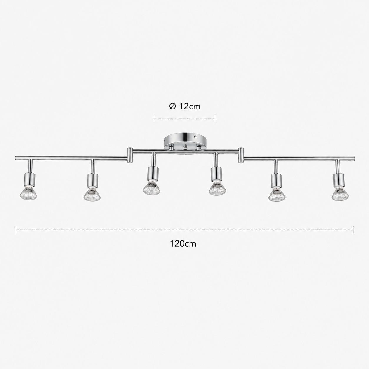LED Ceiling Spotlight - Foldable 6-Head Bar