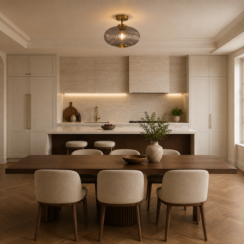 Gold Glass Ceiling Light - Hallway & Corridor Flush Light