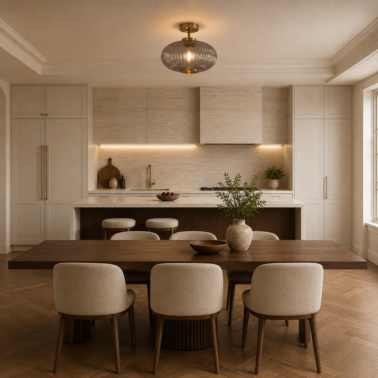 Gold Glass Ceiling Light - Hallway & Corridor Flush Light