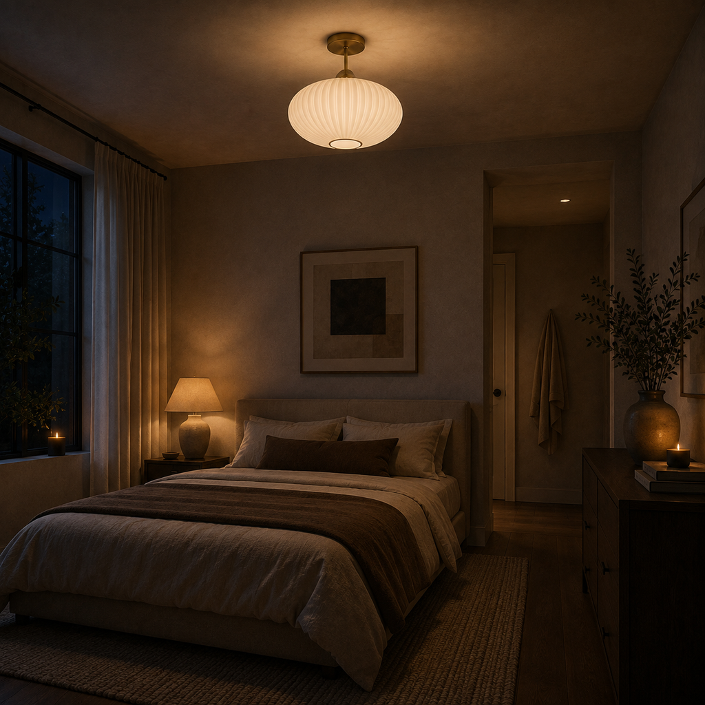 Gold Glass Ceiling Light - Hallway & Corridor Flush Light
