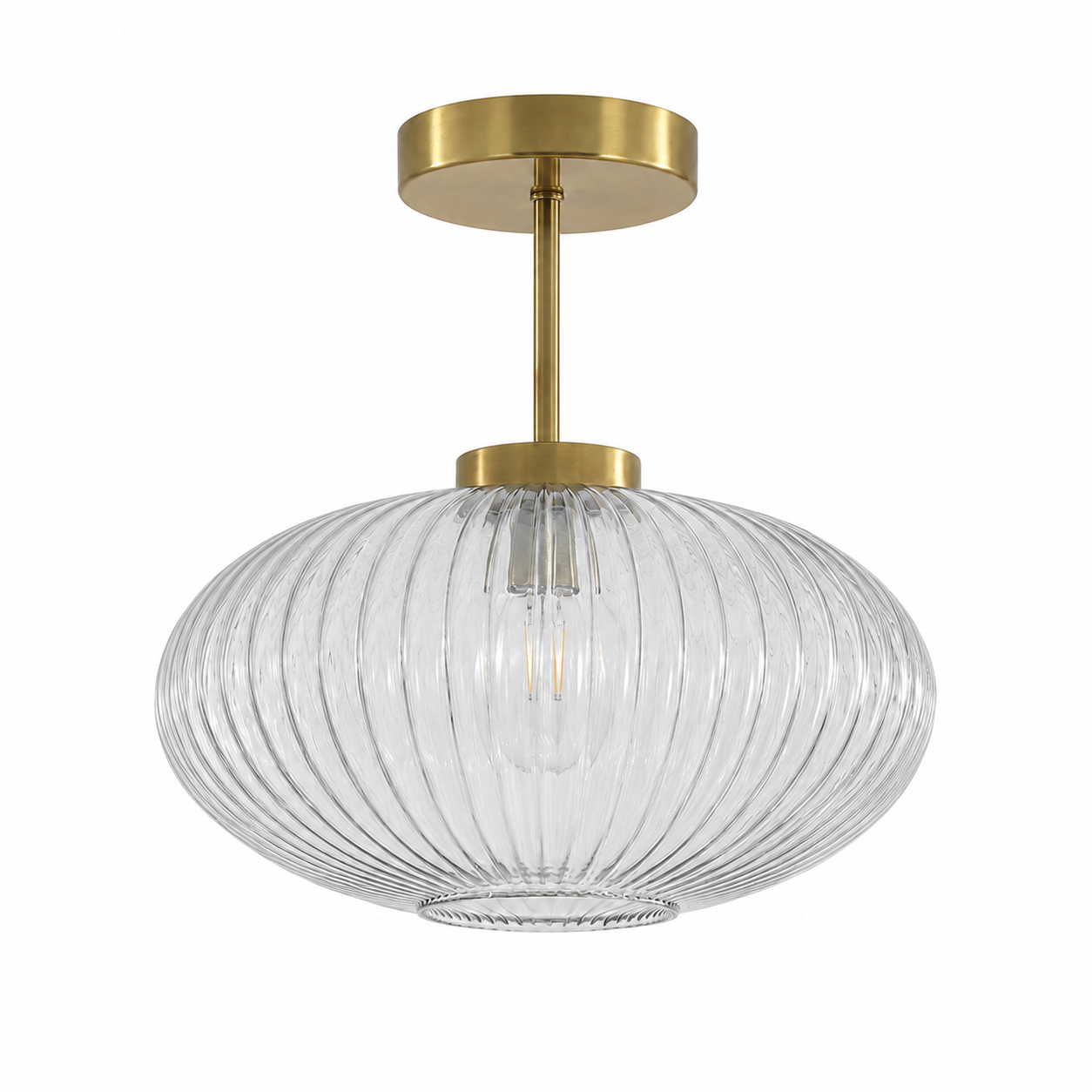Gold Glass Ceiling Light - Hallway & Corridor Flush Light