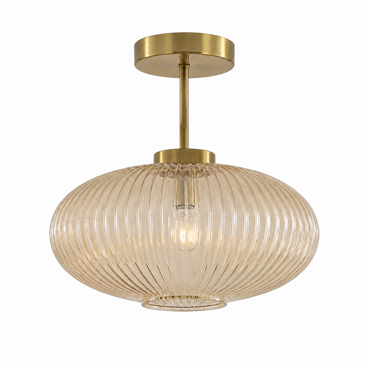 Gold Glass Ceiling Light - Hallway & Corridor Flush Light