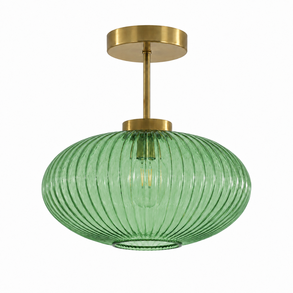 Gold Glass Ceiling Light - Hallway & Corridor Flush Light