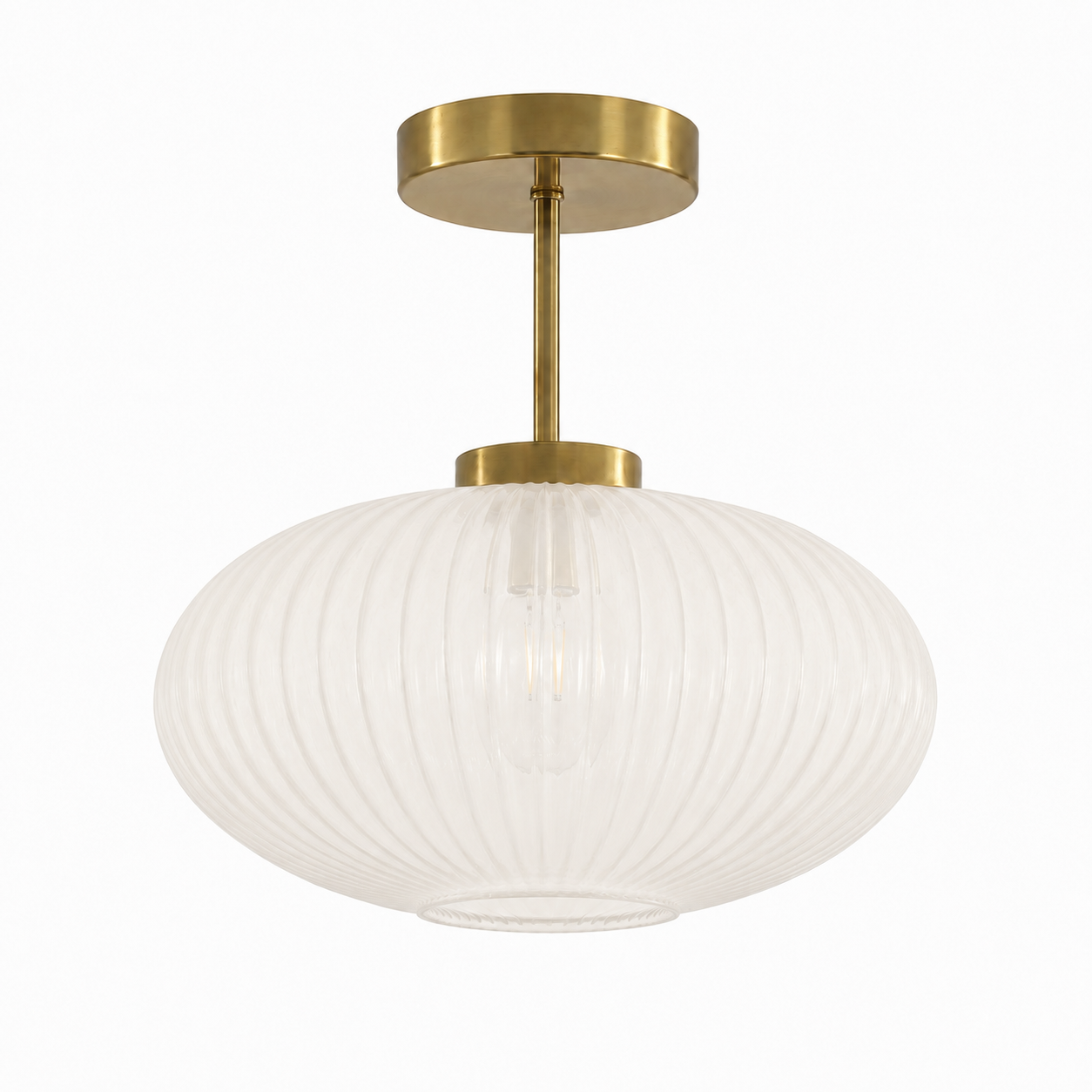Gold Glass Ceiling Light - Hallway & Corridor Flush Light