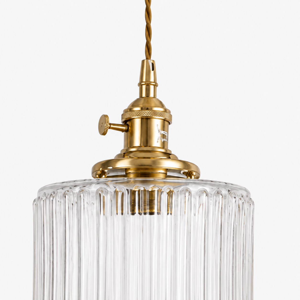 Ribbed Glass Pendant Light - 3-Light Round Cluster