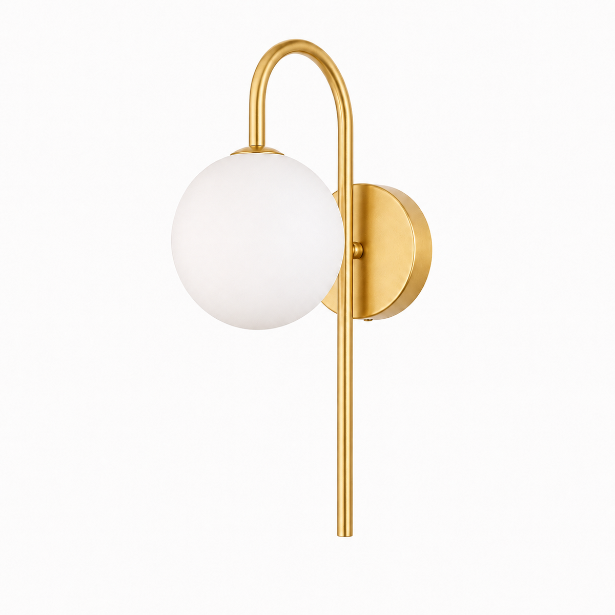 Gooseneck Wall Light - Arc Glass Globe Sconce