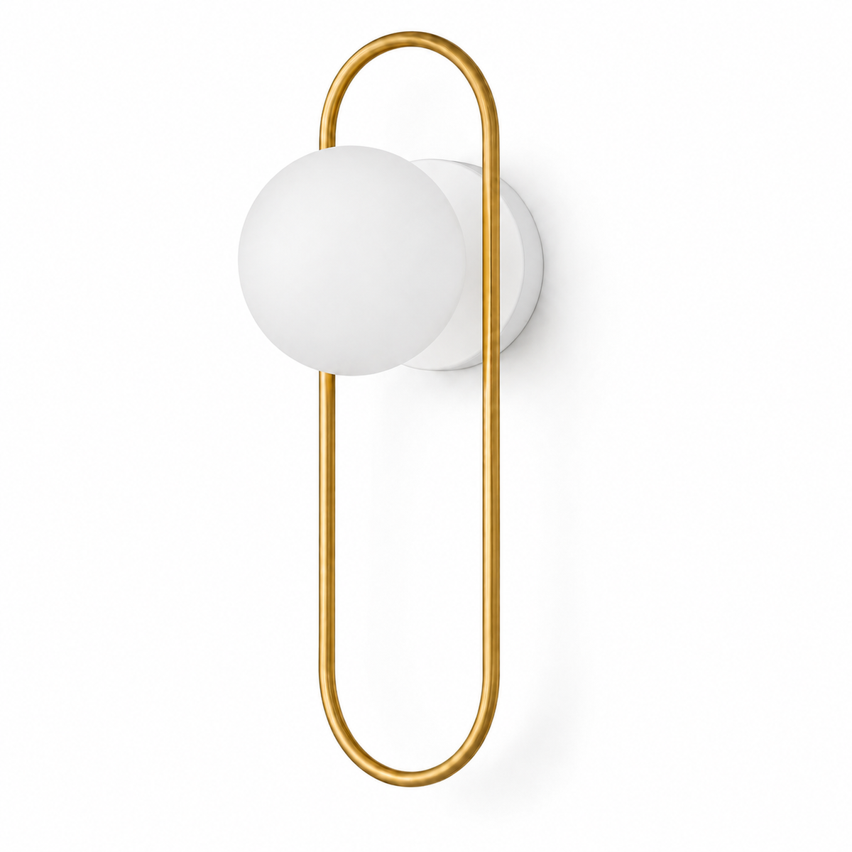 Oval Loop Wall Light - Gold Glass Globe Sconce