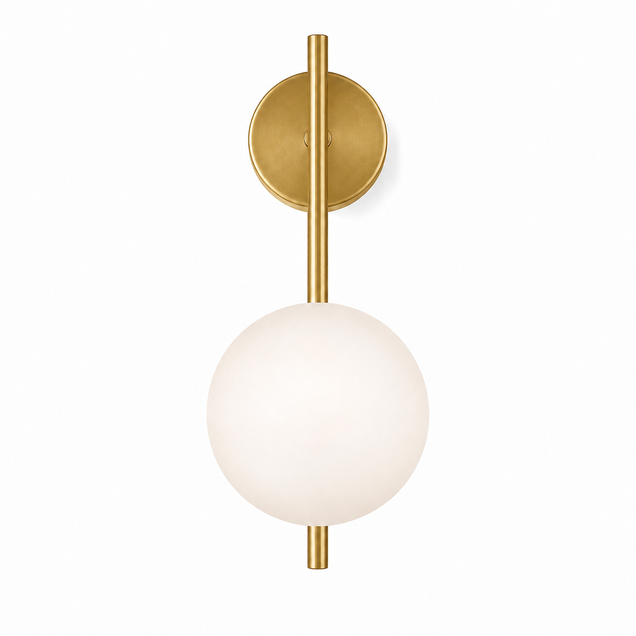 Stem Wall Light - Vertical Glass Globe Sconce