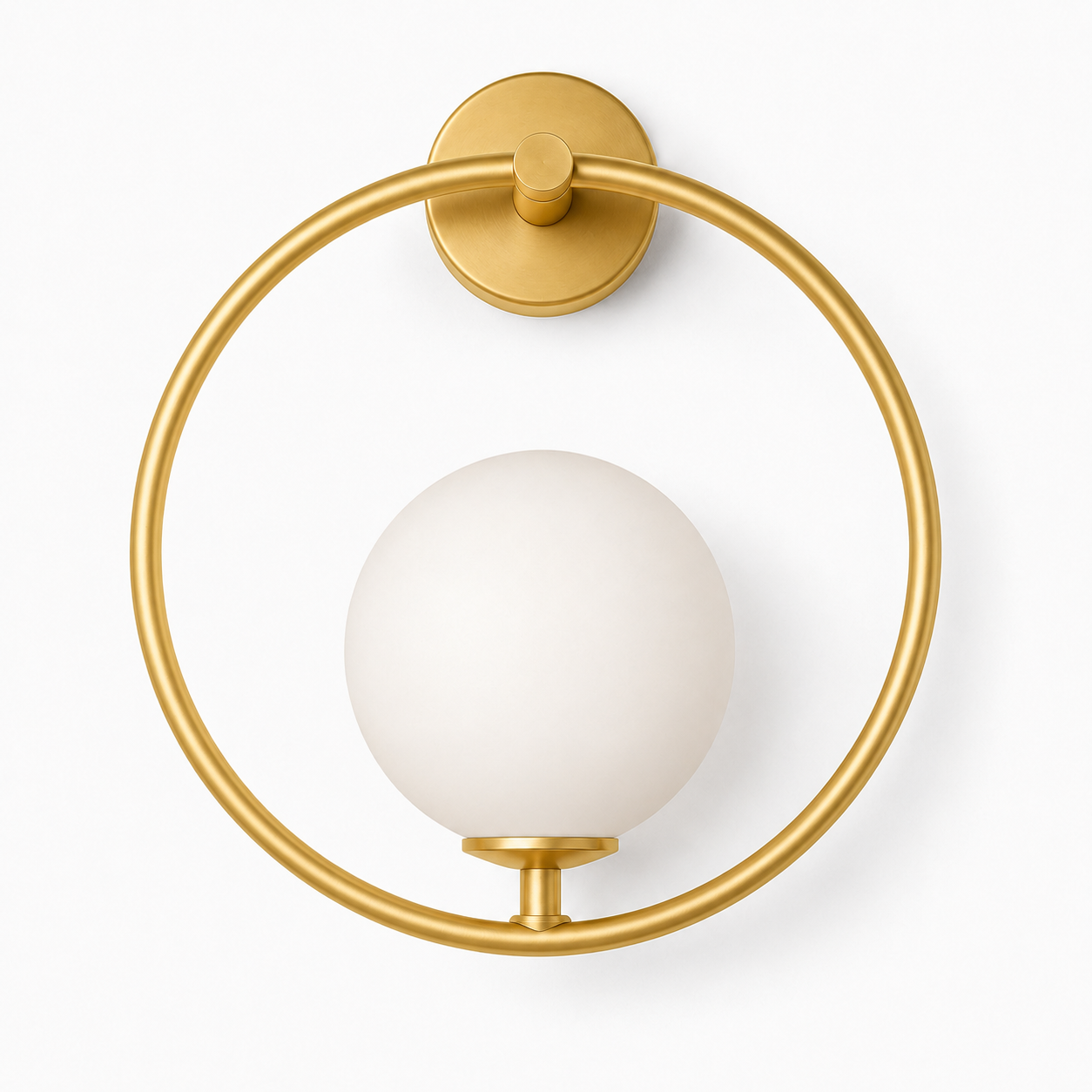 Hoop Wall Light - Black Ring Glass Globe Sconce