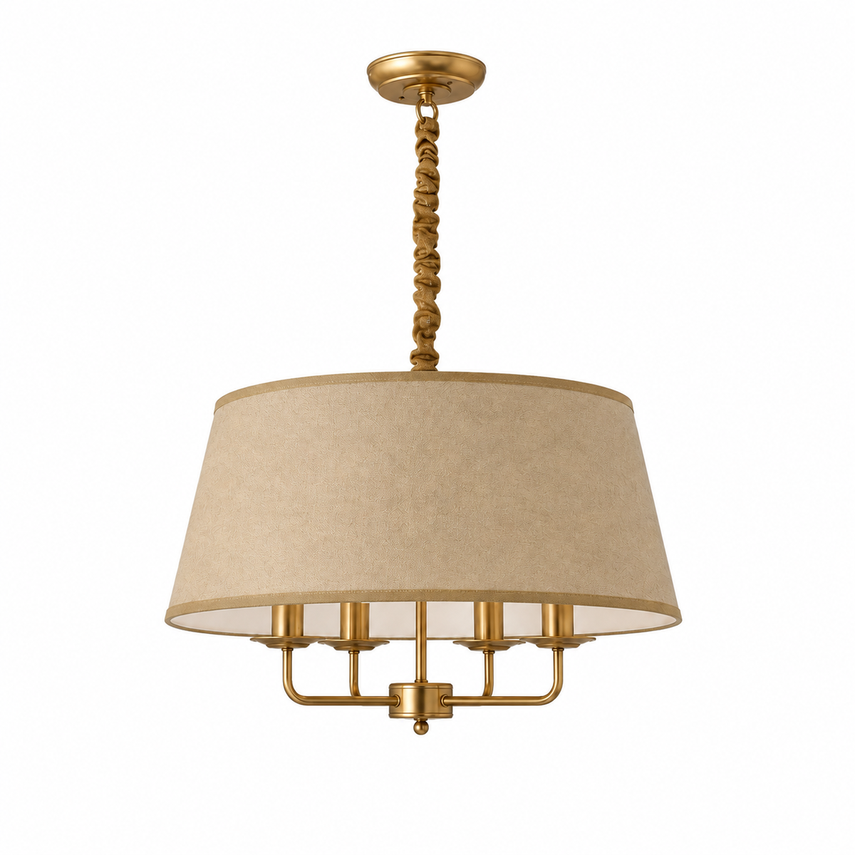 Nordic Chandelier - Hemp and White Restaurant Ceiling Light