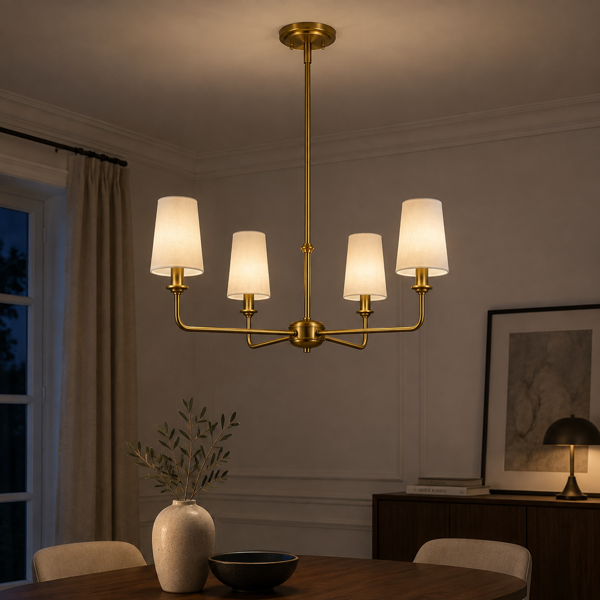 Wrought Iron Chandelier - 4-Light Kitchen Island Light