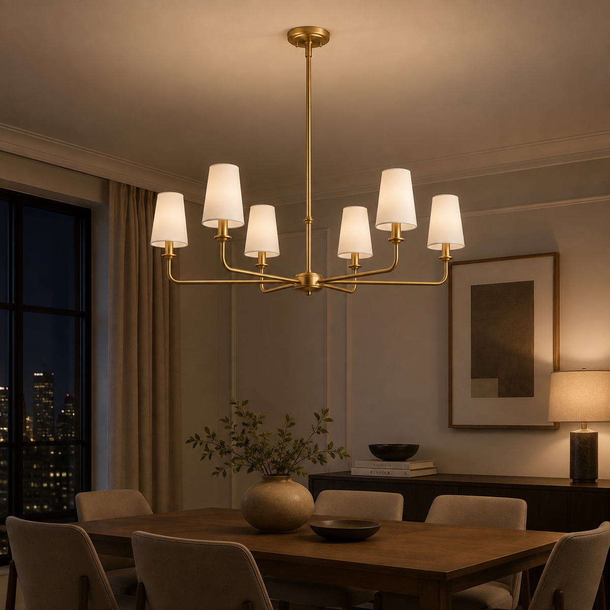 Wrought Iron Chandelier - 6-Light Kitchen Island Light