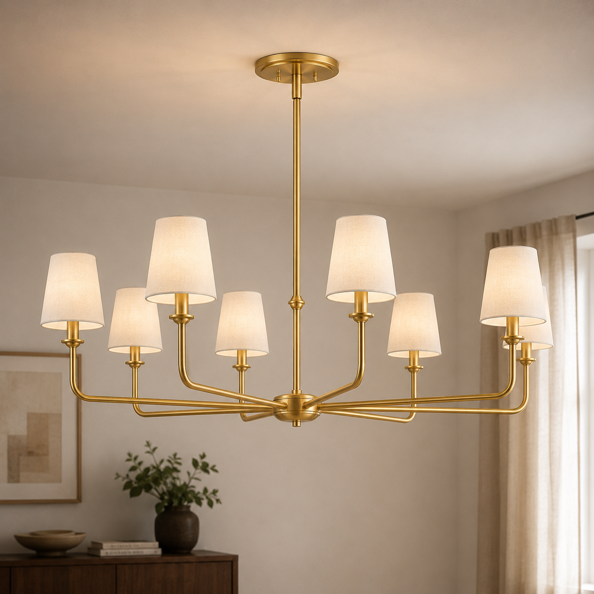 Wrought Iron Chandelier - 8-Light Kitchen Island Light