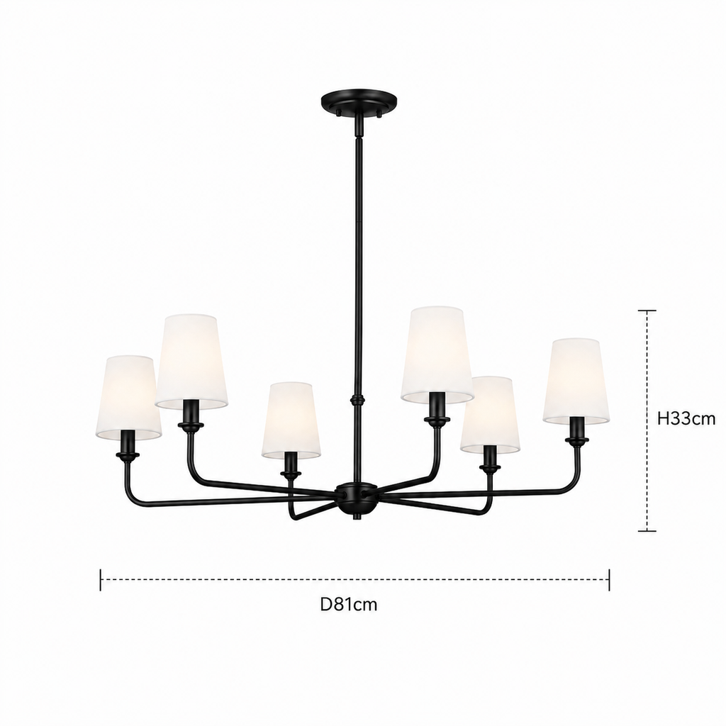 Wrought Iron Chandelier - 6-Light Kitchen Island Light