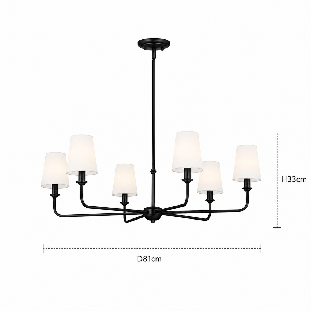 Wrought Iron Chandelier - 6-Light Kitchen Island Light