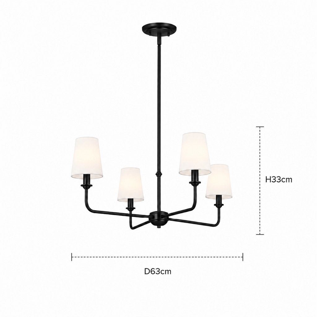 Wrought Iron Chandelier - 4-Light Kitchen Island Light