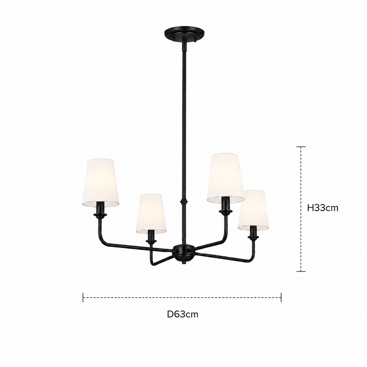 Wrought Iron Chandelier - 4-Light Kitchen Island Light