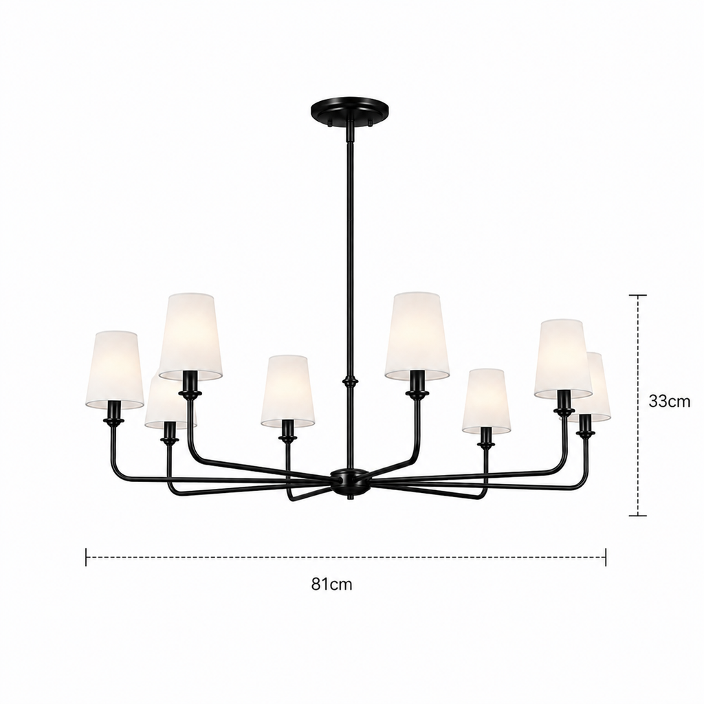 Wrought Iron Chandelier - 8-Light Kitchen Island Light