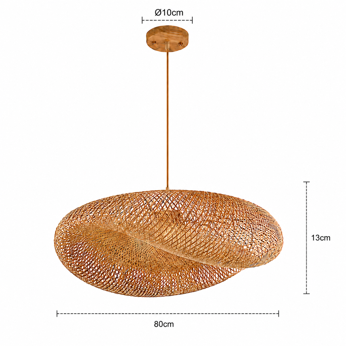 Bamboo Pendant Light - Hand-Woven Rattan Shade