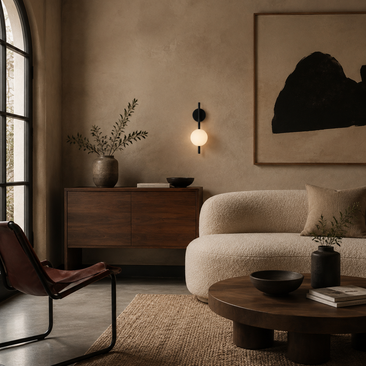 Stem Wall Light - Vertical Glass Globe Sconce