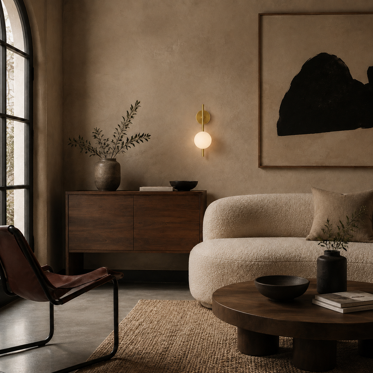 Stem Wall Light - Vertical Glass Globe Sconce