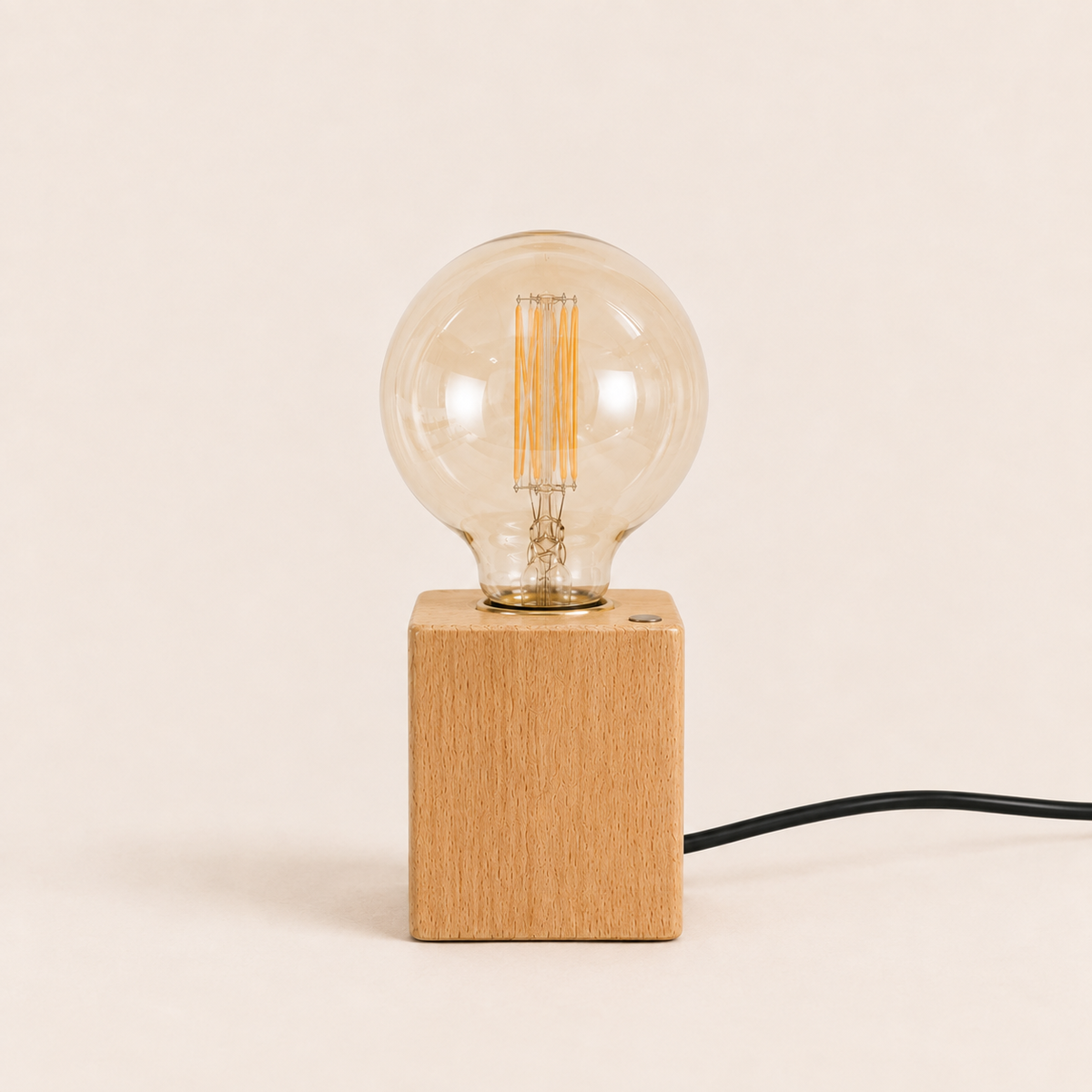 Wood Table Lamp - Modern Retro E27 Desk Lamp